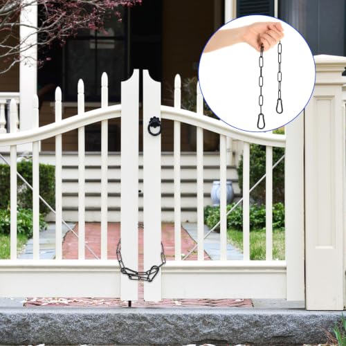 Amaxiu 20'' Gate Chain Lock with Carabiners, Metal Door Chain Lock | Fence Latch Door Chain Lock Heavy Duty Stainless Steel Gate Chain