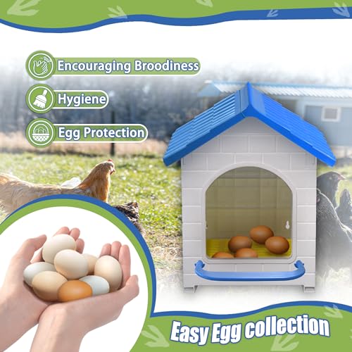 Chicken Nesting Box for Laying Eggs 1/2/3 Pack Large Easy to Assemble Hen Plastic Nesting Box with Washable Nesting Pad for Chicken Coop Wall or Ground Mounted (3 Pack) - size: 3 Pack