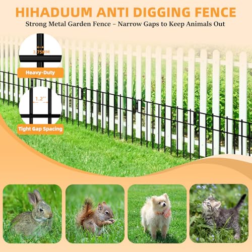 HIHADUUM 20.57ft Animal Barrier Fence - 1.2" Gap & 3.75mm Heavy-Duty Garden Fence Animal Barrie Rustproof No Dig Fence Panels for Dig Dog Fence Outdoor for Yard, Garden Fencing & Garden Edging Border - size: 20.57 ft(L) X 13 in(H), 19 Pack