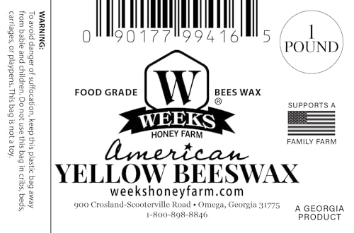 All Natural Food Grade Beeswax is Excellent for Polishing, Sealing, Cleaning Wood, Leather and Other Surfaces; 100% American Sourced; Made in USA (1 lb) - size: 16 Ounce (Pack of 1)