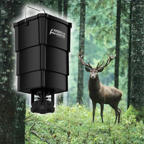 American Hunter 5-Gallon Nesting Hopper w/ECON Digital Feeder Kit - Adjustable Durable Deer Wild Game Hunting Attraction Automatic Feeding Station