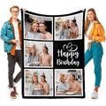 inkArts Personalized Birthday Gifts for Women, Custom Blankets with Photos, Personalized Blanket with Photos & Text, Personalized Photo Blankets - color: 5 Photo-2