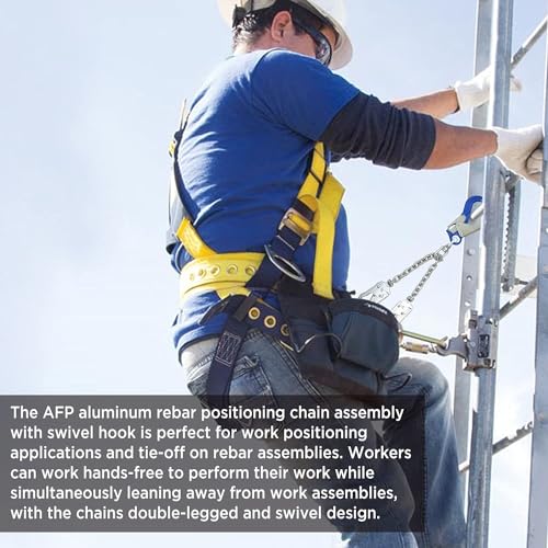 AFP Rebar Positioning Chain Assembly with Swivel Hook (Aluminum) - color: Aluminum