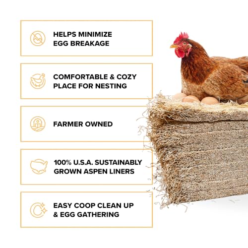 Eaton Pet and Pasture Nesting Pads for Laying Hens, 13 x 13 in, 10-Pack | Poultry Coop Nesting Box Pads for Egg-Laying Hens