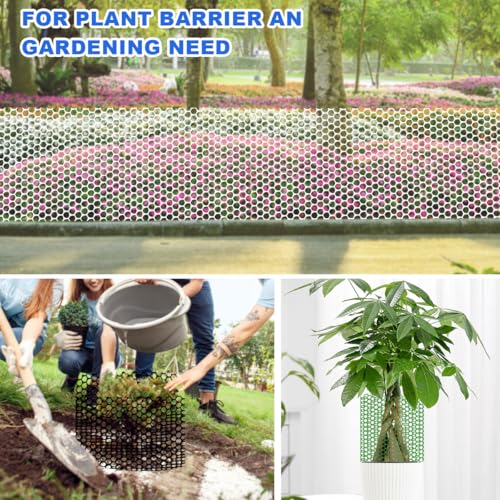 15.7" x 16.4ft Black Plastic Mesh Fence Roll - Pet Safety Guard for Balcony, Deck & Patio, Chicken Wire Netting, Easy Cut Gap Blocker for Garden Fencing with Zip Ties - size: 15.7INx16.4FT