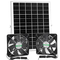blessny Waterproofed 5.5" Solar 2 Fan Kit for Outside Intake or Exhaust air | 25W Solar Powered Fans for Chicken Coops, Greenhouses, Shed, Pet House Air Ventilation - size: 5.5" 2 Fan Kit