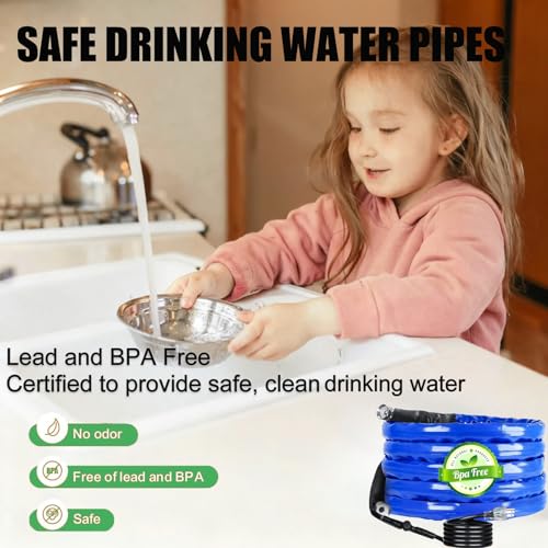 12FT Heated Rv Water Hose Camper Water Drinking Water Safe Garden Hose -45 ℉ with Electrically Heated, Lead and Bpa Free, 3/4" Adapter, Led Plug, for Rv Camper/Home Winter Accessoriesose - size: 12FT