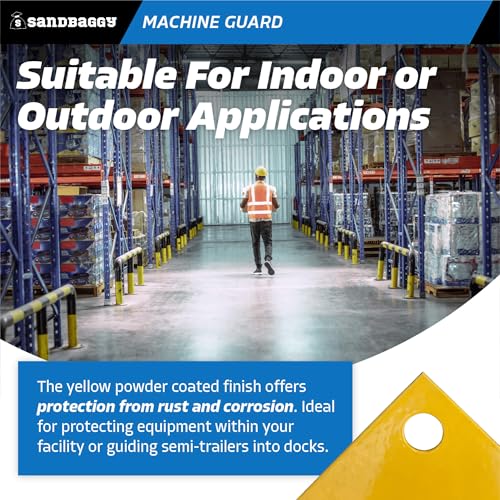 Sandbaggy High Profile Machine Safety Guard (24" H x 48" L) - Fixed Industrial Barrier Guards - Vehicle Impact Protection - Yellow Finish (1)