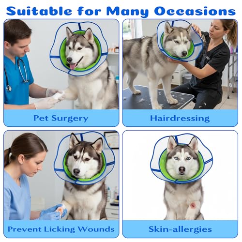 Soft Dog Cone Collar - Adjustable Recovery Padding Cone for Small Dogs After Surgery to Stop Licking, Breathable Lightweight Elizabethan Protective Neck Collar for Pet Cat Puppy (XL) - size: XL(Neck: 18.8"-20.8")