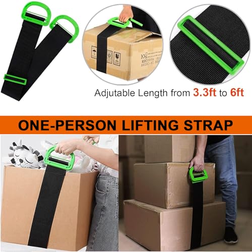 Furniture Moving Straps with Chest Buckle,Lifting Strap for 2 Movers,Shoulder Moving Straps with 1-Person Lifting Strap, Adjustable Easily Lifting and Moving for Mattresses, Appliances, Heavy Object - color: Black