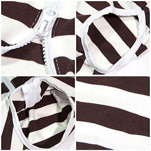 Dog’s Recovery Suit Post Surgery Shirt for Female Male Dog, E-Collar Alternative Wound Protective Clothes (Brown white-3xl) - color: brown white stripe, size: 3xl