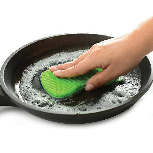 Norpro Silicone Bowtie Dish Brush - color: Green