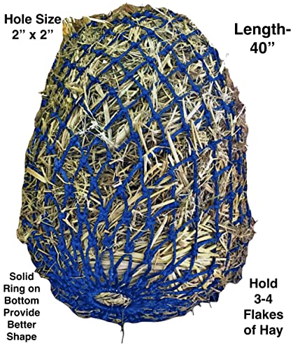 Majestic Ally 2"x2" Holes Slow Feed 40" Hay Net, Royal Blue - color: Royal Blue