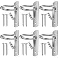 6 Pcs Bucket Hooks for Horses Bucket Hangers Holder Metal, Silver | Equestrian Water Hangers for Stalls, Wall Mount with Screws, Barn Feed Holder, Equestrian Farmhouse Stable Supplies - color: Silver