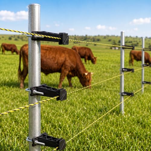 Tondiamo 48 Pcs Tube Post Insulator, Electric Chain Link Fence T Post Extender Insulators for Square Round Pipe Tubing Wire Vinyl Picket Fence (Black) | Extender Insulators for Square Round Pipe Tubing Wire Vinyl Picket Fence - style: Black