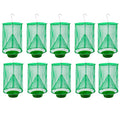 Ranch Fly Trap Outdoor Hanging Reusable with Fishing Apparatus | Food Bait Tray Catcher Cage for Indoor or Outdoor Family Farms, Park (10 Pack) - style: 10 pack