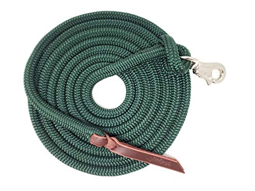 14FT Lead Rope with NP Snap - color: Hunter Green, size: 14 ft. Nickel Trigger Snap