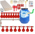 perfsign Complete Set Automatic Chicken Waterer Cups,with PVC Pipe,Chicken Water Cups,PVC Tee Fittings,Pressure Regulator for Poultry Feeding Water,Poultry Watering System,Poultry Waterer, White,red