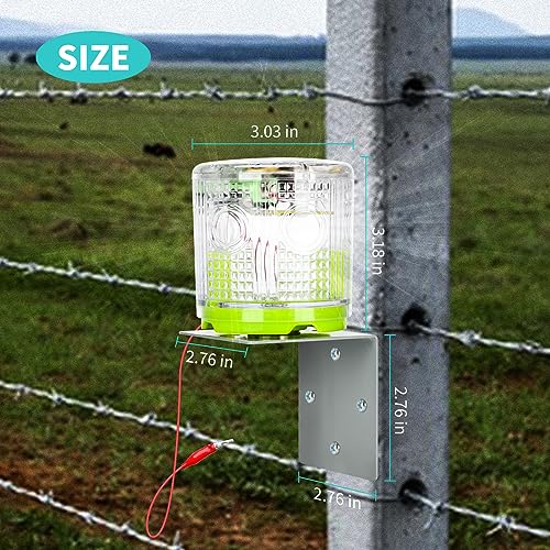 Electric Fence Indicator Light, Briidea Solar Fence Alarm with Light Transmission to 1/2 Mile, Ensure The Normal Operation of The Electronic Fence to Prevent The Invasion of Wild Animals - color: White
