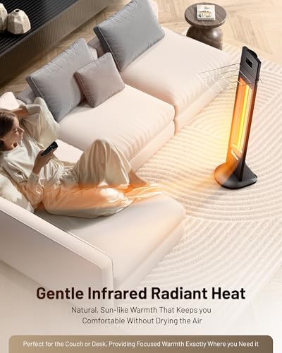 DR. INFRARED HEATER Portable Infrared Indoor and Outdoor Space Heater for Patio, Garage, Commercial & Residential With Remote Control, Space Heater (Freestanding/Ceiling/Mounting), Black - size: 39 Inches