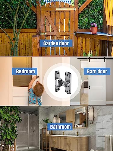 90/180 Degree Flip Barn Door Lock, Sliding Door Latch, Grey-2PCS | Protect Privacy - Security Lock, Small Gate Latches Hardware for Barn, Garden, Bathroom, Cabinet, Window - color: Grey-2PCS