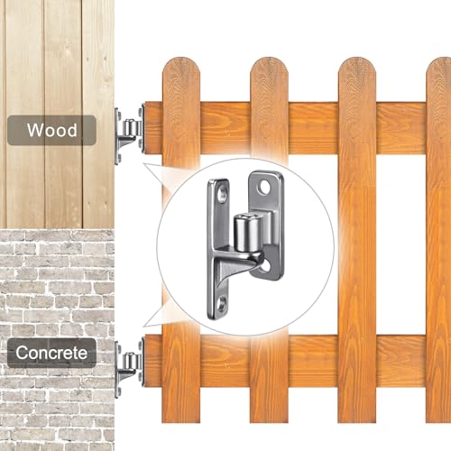 Insaga 304 Stainless Steel Gate Hinges 4 Pack, Heavy Duty Wall Mount Hinges with 5/8" Pin, One-Piece Casting Farm & Chain Link Fence Gate Hardware - color: Silver-SS-4Pack