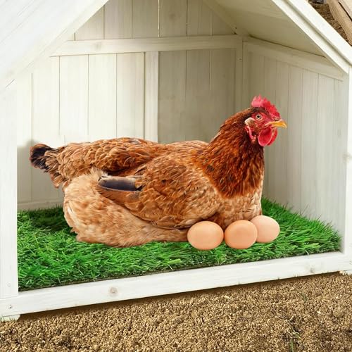 9 Pcs Reusable Nesting Pads for Chicken Coop, Artificial Grass Chicken Nesting Box Pads, Washable Laying Liner for Hens Ducks & Poultry (13 * 13)