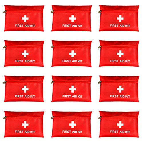 Red First Aid Bag Empty First Aid Kit Empty Waterproof First Aid Pouch Small Mini for First Aid Kits Pack Emergency Hiking Backpacking Camping Travel Car Cycling (Red, 7.9x5.5 12 Pack) - color: Red, size: 7.9x5.9 Inch (Pack of 12)