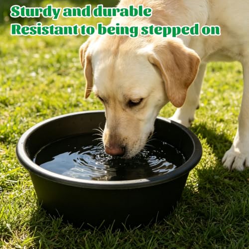 4pcs Rubber Feeder Pan - 1 Gallon Horse Feed Bucket - Animal Feed Bowl for Goat Chicken Dogs