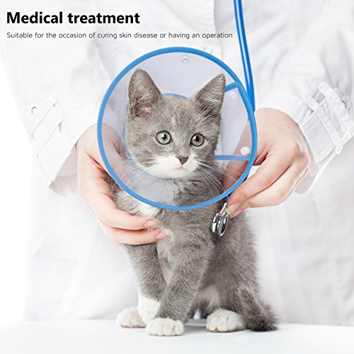 Cat Cone Collar, to Stop Licking, Recovery Elizabethan After Surgery, Clear Soft Neck E-Collar, Not Block Vision, for Kitten Puppy Dog Pet in Surgery Remedy - S in Blue | Stop Licking, Soft Cone, Clear Vision, Soft Padded Neck, Recovery Collar, After Surg
