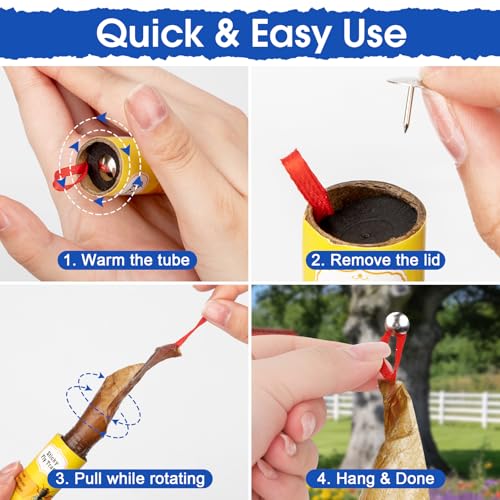 40 Pack Fly Strips Sticky Hanging Fly Trap Indoor Outdoor with Pins | Fly Paper Tape Fruit Fly Gnat Fungus Bug Catcher for Winged Insect & Mosquito for Orchard Farm Home Kitchen - size: 40 pack