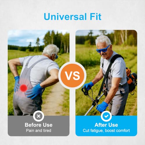 Trimmer Strap for Weed Eater Strap, Heavy Duty Shoulder Straps | Universal Padded Harness Compatible with Greenworks, EGO, Leaf Blowers, String Trimmers, Shrub Trimmers, Black
