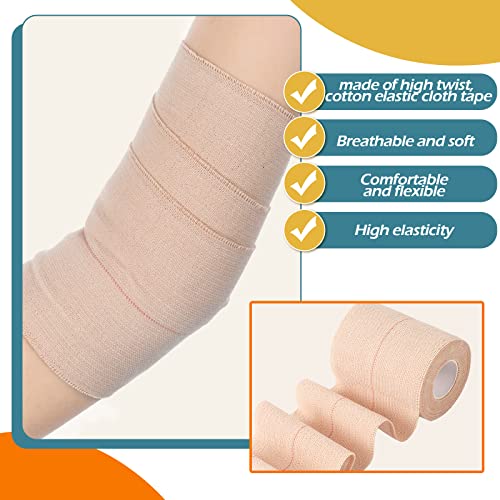 BBTO 4 Rolls Elastic Adhesive Tape Bandage, 5 Yard, 3 Inch | Elastic Tape Self Adhesive Bandage Wrap, Flexible Stretch Bandages for Sports Ankle, Knee and Wrist Sprains Animal Pets - size: 3 Inch in Width