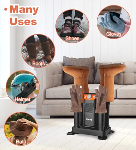 Boot Dryer for Work Boots, Shoe Dryer and Odor Eliminator, Portable Ski Boot Dryer with Adjustable Tubes & Timer, Ultra Silent, Quick Drying for Ski Boots, Sneakers, Gloves, Hats, Helmets