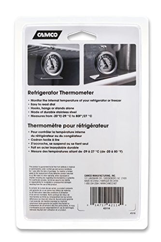 Camco 42114 Thermometer - Refrigerator/Freezer/Dry Storage (Pack of 12) - size: One Size (Pack of 12)