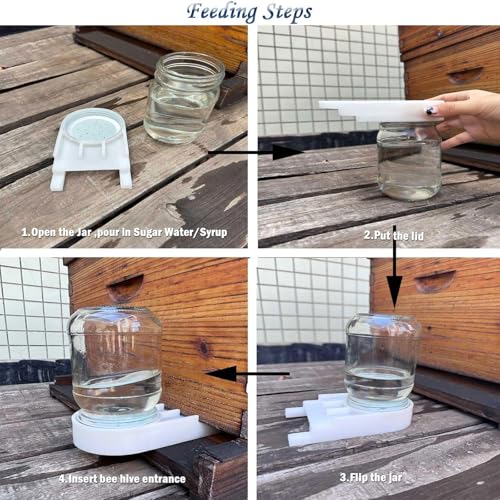 6 Pack Plastic Bee Feeders Entrance Beehive Feeder Honeybee Feeder for Hives Water or Sugar Syrup Feeding Equipment