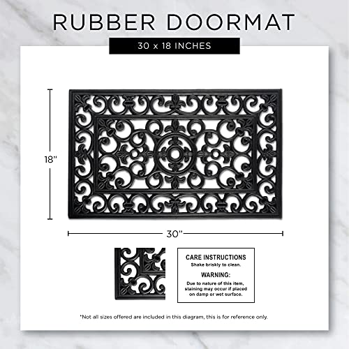 DII Rubber Doormats Collection All Weather, 18x30, Lattice - color: Lattice, size: 1'6" x 2'6" (Rectangular)