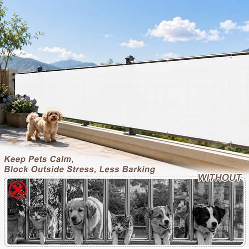 SUNNY GUARD 2.5' x 5' Balcony Privacy Screen, HDPE Patio Railing Cover Fence - color: White, size: 0 2.5' x 0 5'