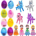 FUNKY WIZARD 8 Pack Easter Jumbo Princess Deformation Prefilled Easter Eggs with Toys, Easter Party Favors Gift for Girls for Kids, Easter Basket Stuffers Fillers, Classroom Prize (Pricess+ Horse) - style: pricess+horse