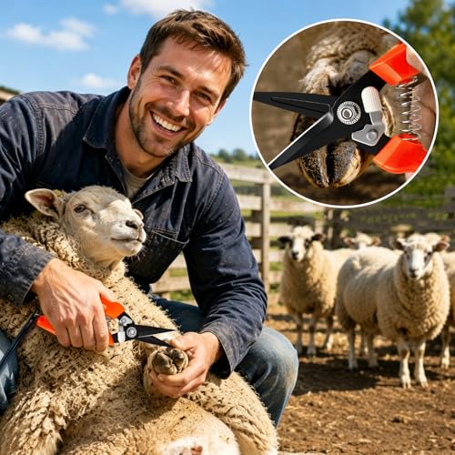 Goat Hoof Trimmers, Sheep Hoof Trimmers, High Carbon Steel Shears & Sheath | Goat Hoof Shears, Goat Hoof Trimmer, Goat Hooves Trimmer; 8-Inch Hoof Trimmers for Goats and Sheep, Goat Clippers for Hooves