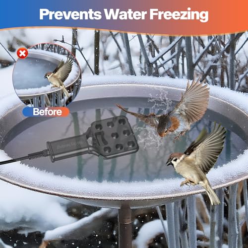 800W Smart Electric Pond De-icer – Rapid Melt for Large Ponds & Horse Troughs, Auto On/Off, 9ft UL Cord, IPX8 Waterproof, Heavy-Duty Farm & Pond Heater