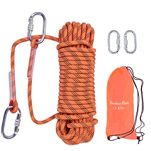 Climbing Rope, Rappelling Rope - color: Orange, size: 165FT