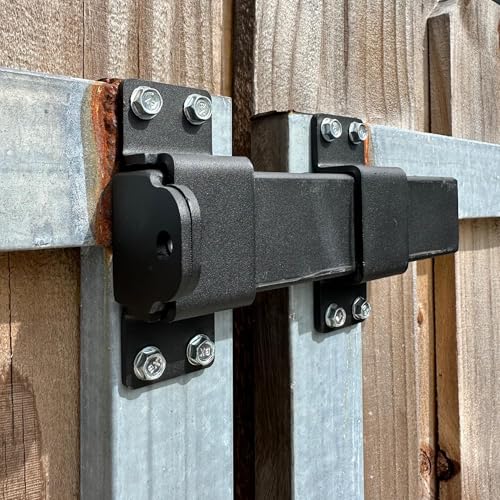 Heavy Duty Security Slide Gate Latch with Padlock Hole Adjustable Gate Latch Lock for Wooden Fences, Barn Door,Fence Gate and Shed Lock