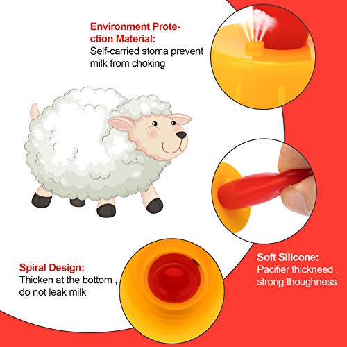 PAGOW 20PCS Nipple for Goats, Small Animal Milk Drink Nipples, Soft Rubber Pacifier for Nursing Lambs and Goat Kids - size: 20 Count (Pack of 1)