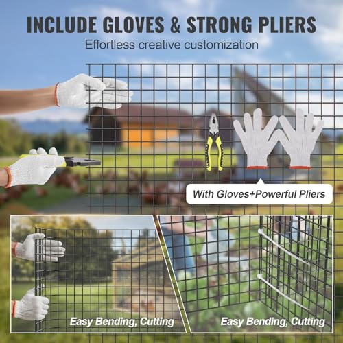 VEVOR Hardware Cloth, 24'' x 100' 1/2 inch Galvanized Wire Mesh Roll, 19 Gauge Chicken Wire Fencing Roll, Vinyl Metal Wire Mesh for Chicken Coop Barrier, Rabbit Snake Fences, Poultry Enclosures - size: 1/2inch 24'' x 100'