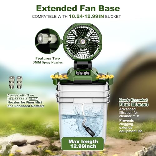 Portable Misting Fan (Green B) - color: Green B