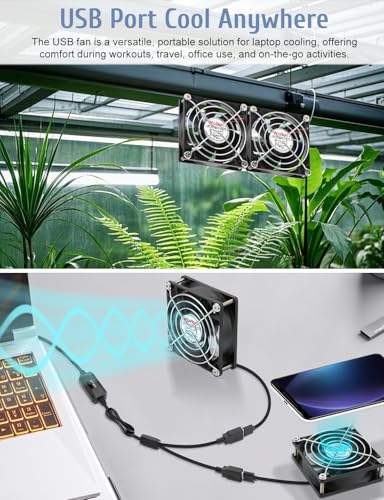Wathai 2pcs 80mm x 10mm USB Computer Fan, USB Fans for Cooling DIY Exhaust | 2 in 1 Samll Fan for Cooling Receiver DVR PlayStation Xbox Computer Cabinet Cooling 80x80x10mm - size: 80x10mm (5V)