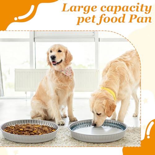 Zonon 3 Pack 3 Gallon Galvanized Steel Feeding Food Steel Pans 17.7 Inches Galvanized Oil Drain Pans Utility Bowl for Livestock Pet Dog Ducks Horses Feeder - size: 3 Gallon