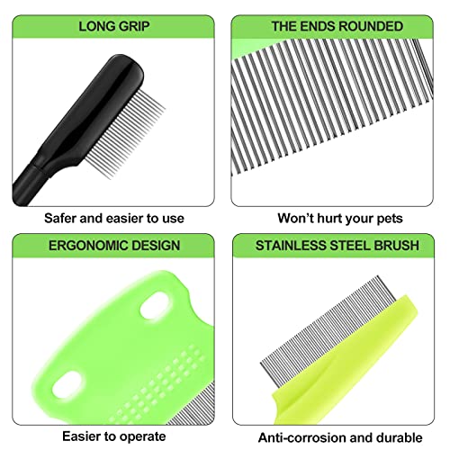 5 Pieces Dog Eye Combs Tear Stain Remover Combs Pet Grooming Comb for Small Dogs Gently Removing Eye Mucus and Crust (Green, Black) - color: Green, Black