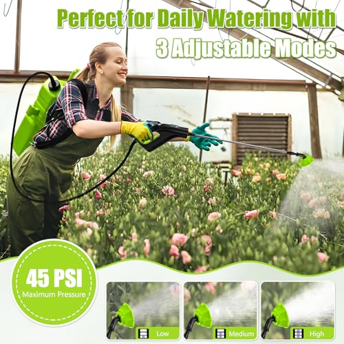 Battery Powered Backpack Sprayer 3 Gallon, Electric Garden Sprayer in Lawn | Digital Display, 3 Adjustable Pressures, Sprayer with 2.2Ah Battery & Charger Included, 45PSI, Telescopic Wand, 5 Nozzles